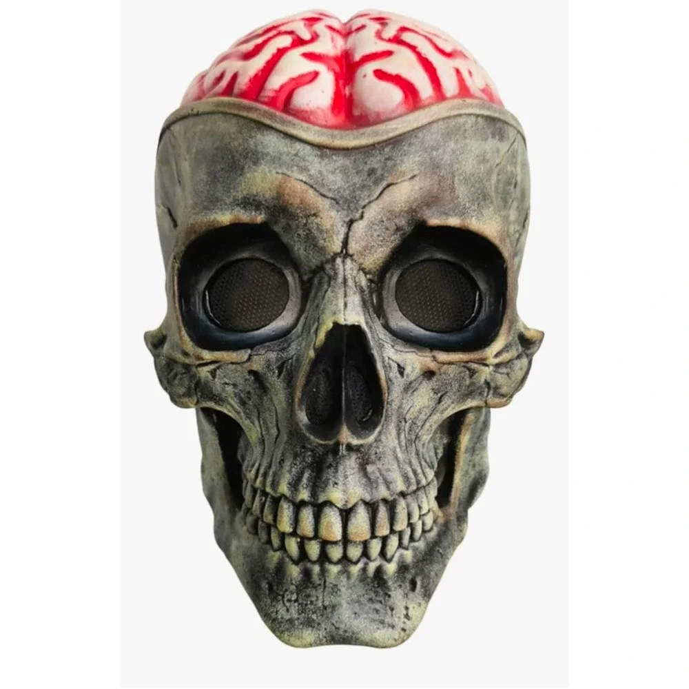 FLORENCE IISA Realistic Full Head Skull Mask Movable Jaw Halloween Cosplay Latex